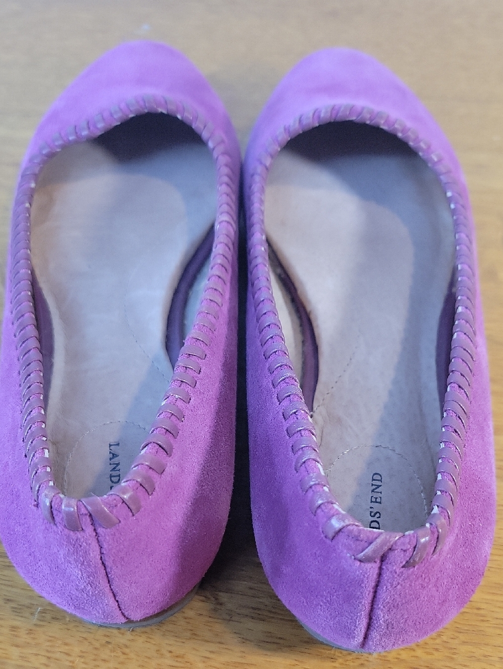 Lands' End Purple Suede Whipstitch Flats Womens Size 6½B - Picture 5 of 16
